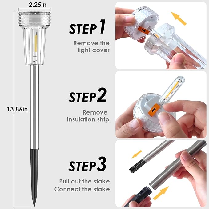 Mancra 12 Pack Solar Pathway Lights Outdoor, Waterproof Metal Solar Outdoor - Image 6