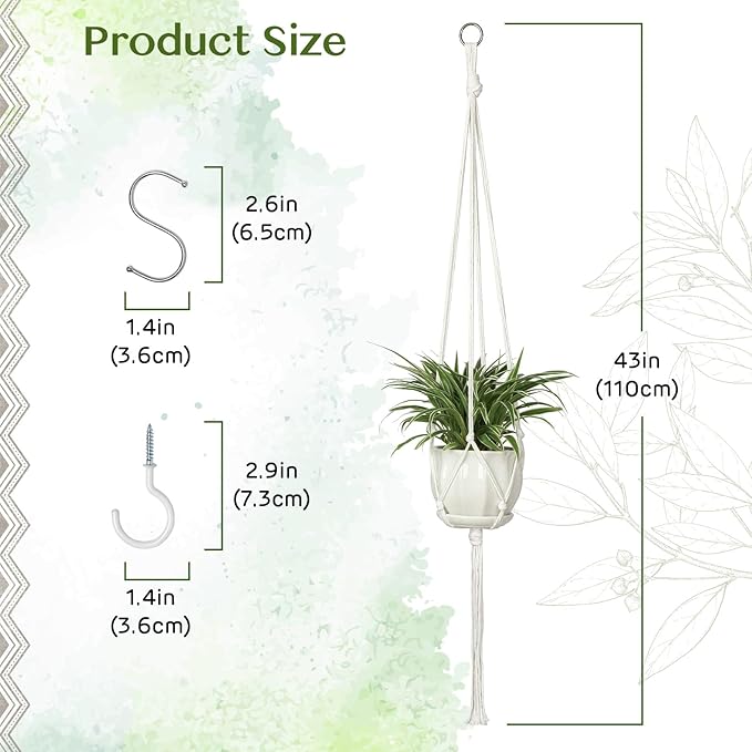 6 Pack Macrame Plant Hanger Indoor Hanging Planters - Image 2