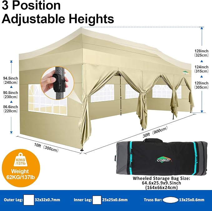 COBIZI 10x30 Pop up Canopy Tent 10x30 Canopy - Image 5