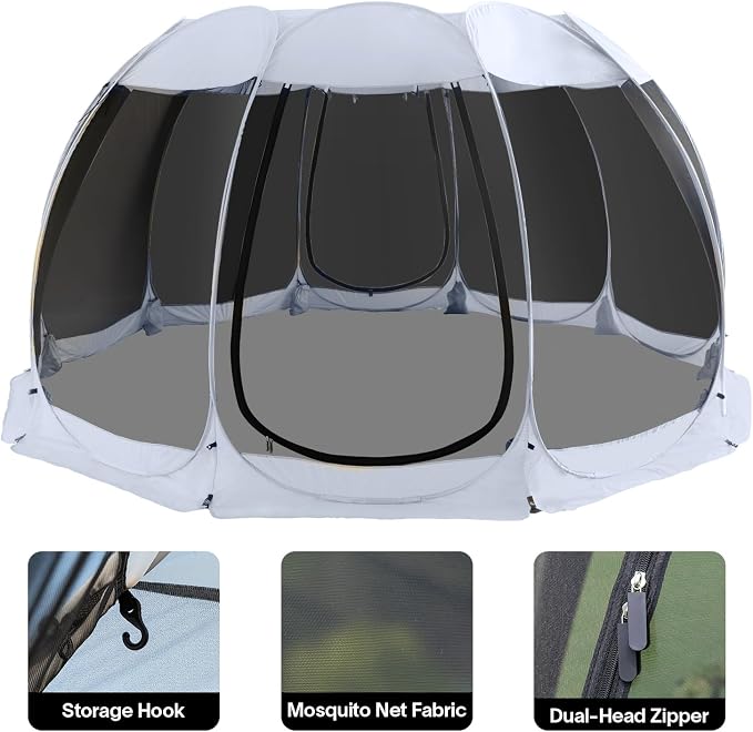 Alvantor® Screen House Gazebo, Pop Up Igloo Screened Canopy Tent - Image 3