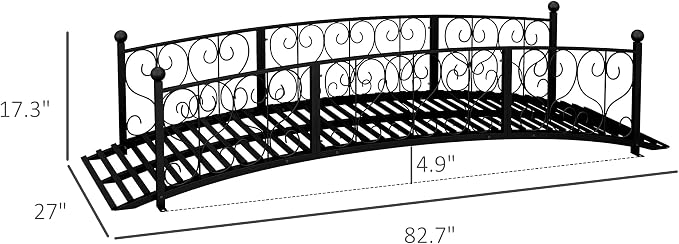 Outsunny 7' Metal Arch Garden Bridge - Image 7