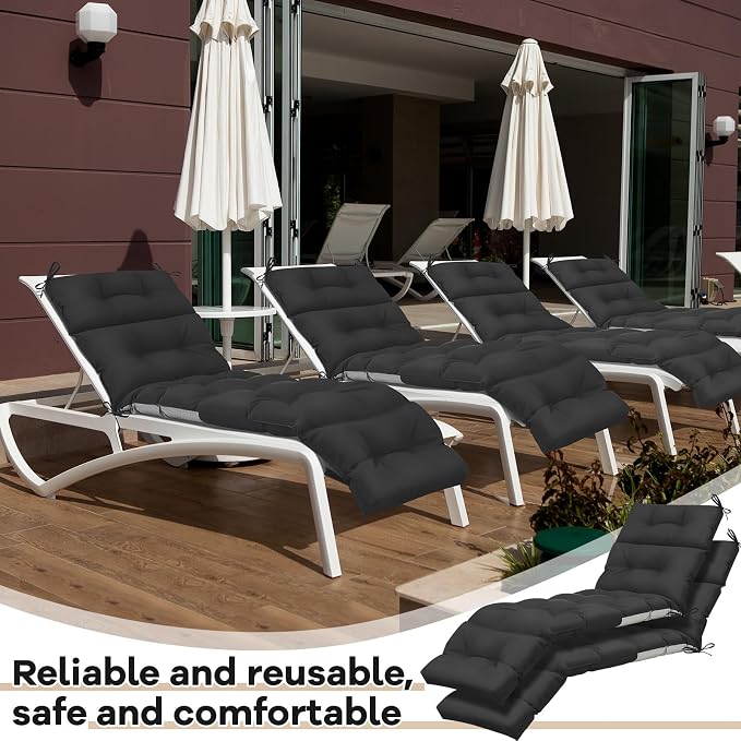 Kigley 2 Pcs Chaise Lounge Cushions 75 x 22 x 5 Inches Soft Lounge Chair - Image 7