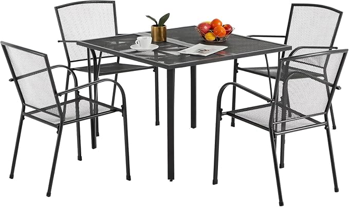 AECOJOY39.4 Outdoor Patio Dining Table and Chairs Set - Image 8