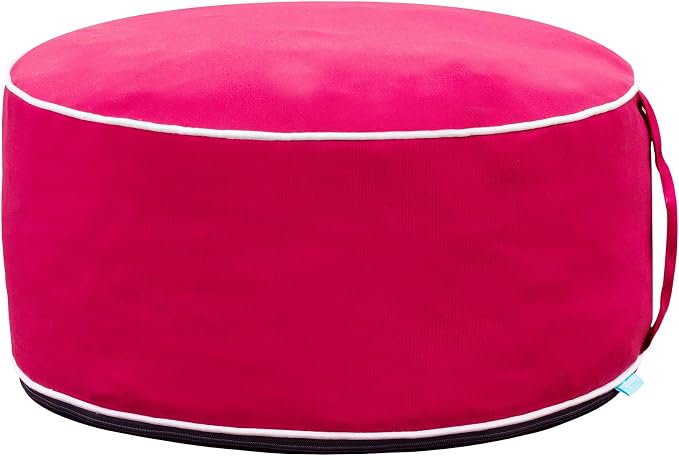 QILLOWAY Indoor/Outdoor Inflatable Stool, Round Ottoman, All Weather Foot Rest by QILLOWAY