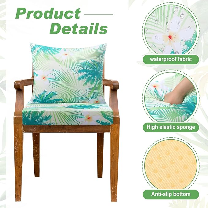 Hoteam 6 Set Outdoor Chair Patio Cushions 20 x 20 Inch Deep Seat Waterproof - Image 3