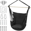 MoNiBloom Hammock Chair Hanging Rope Swing w/2 Cushions, Boho Macrame Hanging by Monibloom