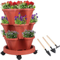 GameXcel Vertical Planter 3 Tier Stackable Planters Garden Planters Strawberry by GameXcel