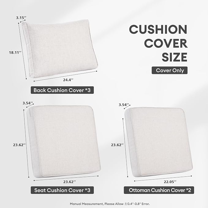 ovios Patio Cushion Covers, Waterproof Cushion Cover - Image 6