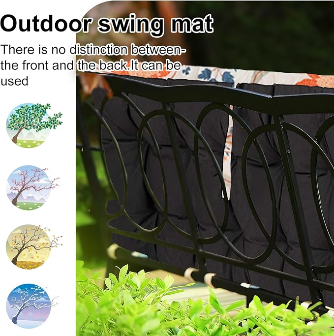 Waterproof Porch Swing Cushion Replacement, 2–3 Seat Swing Seat Cushion - Image 4