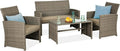 Best Choice Products 4-Piece Outdoor Wicker Patio Conversation Furniture Set by BestChoiceProducts