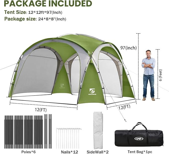 Beach Tent 12 X 12ft Large UPF50+ Pop Up Canopy - Image 6