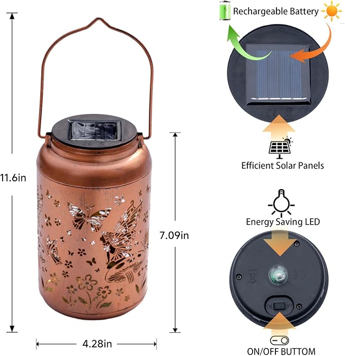 Fairy Solar Lanterns Outdoor Waterproof Hanging Butterfly Lights Birthday Gifts - Image 6