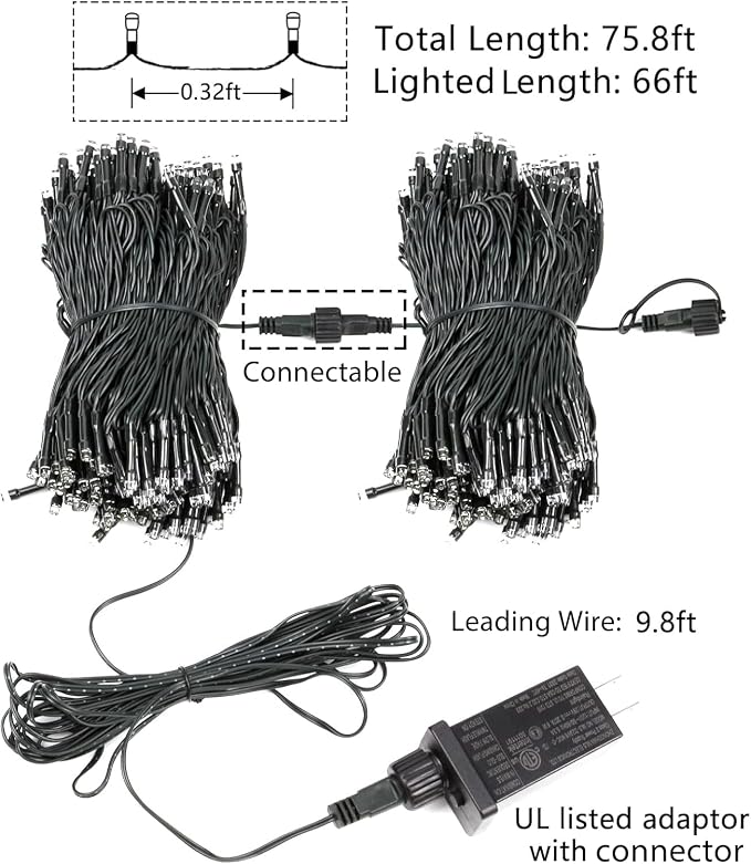 YIQU Purple 82FT 200 LED Extendable Halloween Lights - Image 8