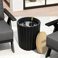LuxenHome 20" Black Outdoor Side Table by LuxenHome