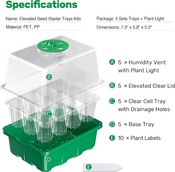Bonviee 10 Packs Seed Starter Tray - Image 2