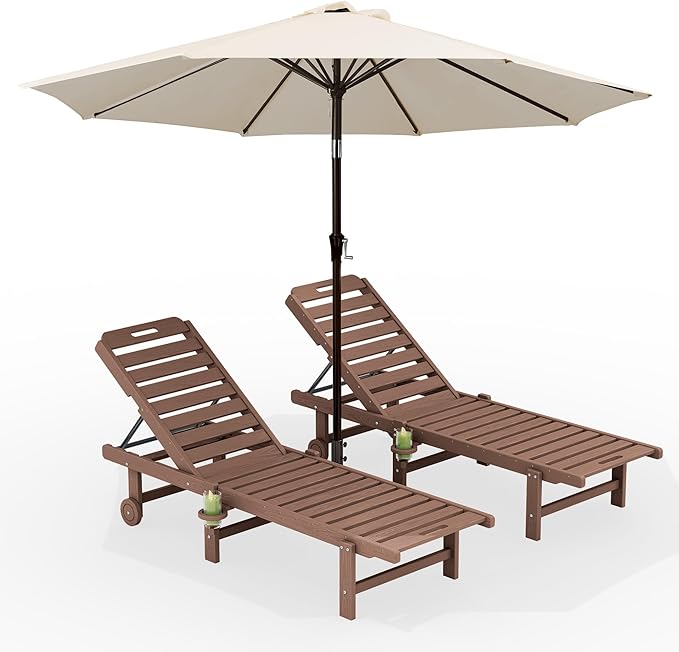 SERWALL Outdoor Chaise Lounge Set of 2 - Image 8