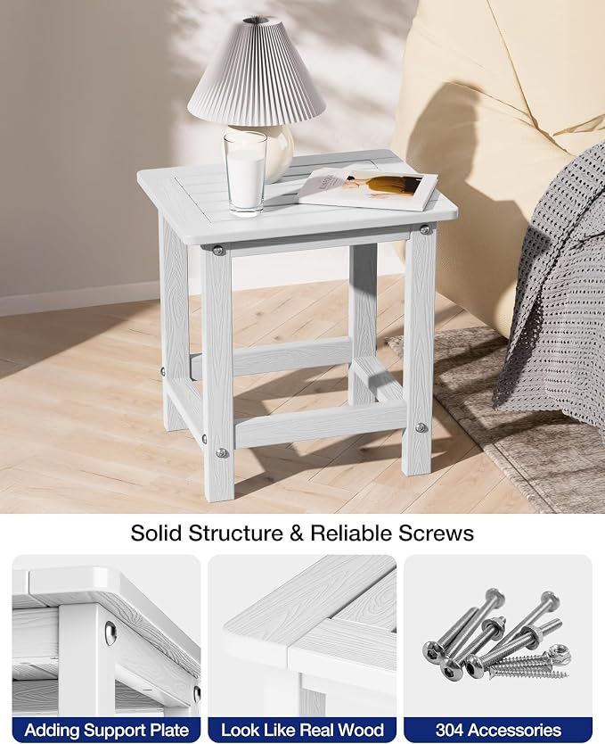 YEFU Outdoor Side Table for Patio: 16" HIPS Weather - Image 6