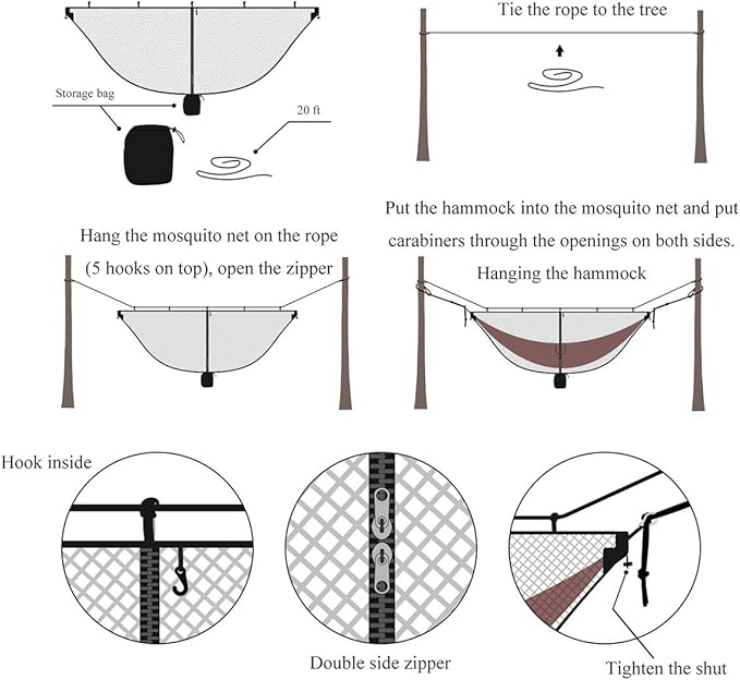 Hammock Bug Mosquito Net XL 11x4.6FT No-See-Ums Polyester Fabric - Image 2
