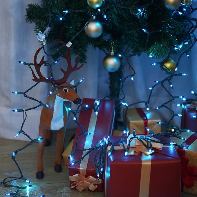 BrizLabs Blue Christmas Lights, 69.6ft 300 Count Blue String Lights Connectable - Image 6