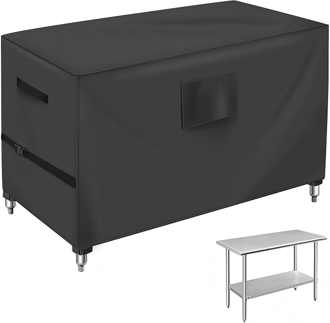TOHONFOO Outdoor Prep Table Cover, 600D Waterproof Patio BBQ Table Cover by TOHONFOO