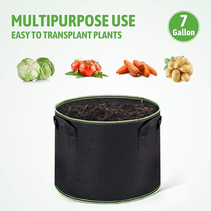 Delxo 20-Pack 7 Gallon Heavy Duty Aeration Thickened Nonwoven Fabric Pots Plant - Image 5