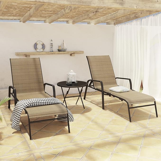 Devoko Patio Chaise Lounges Sets Outdoor Lounge Chairs - Image 5
