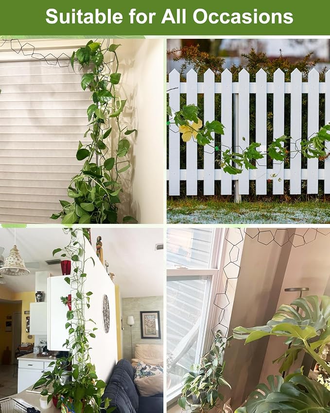 18 Pcs Garden Chain Trellis for Indoor Climbing Plants, Unique 6-Corner Plant - Image 7