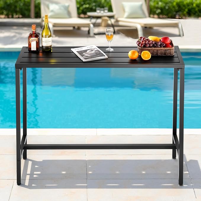 VEVOR Outdoor Bar Table, 47 x 15 in Patio Bar Table, Waterproof Top & Sturdy - Image 2