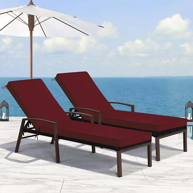 Basic Beyond Chaise Lounge Cushions Outdoor, 3-Layer Waterproof Outdoor - Image 7