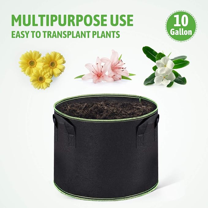 Delxo 20-Pack 10 Gallon Heavy Duty Aeration Thickened Nonwoven Fabric Pots - Image 5