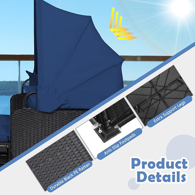 Tangkula Patio Rattan Daybed - Image 5