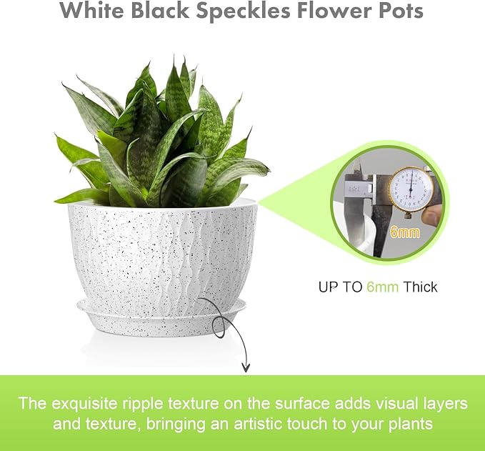 12/10/9 inch Large Flower Pots, 3 Set Big Plant Pots - Image 3