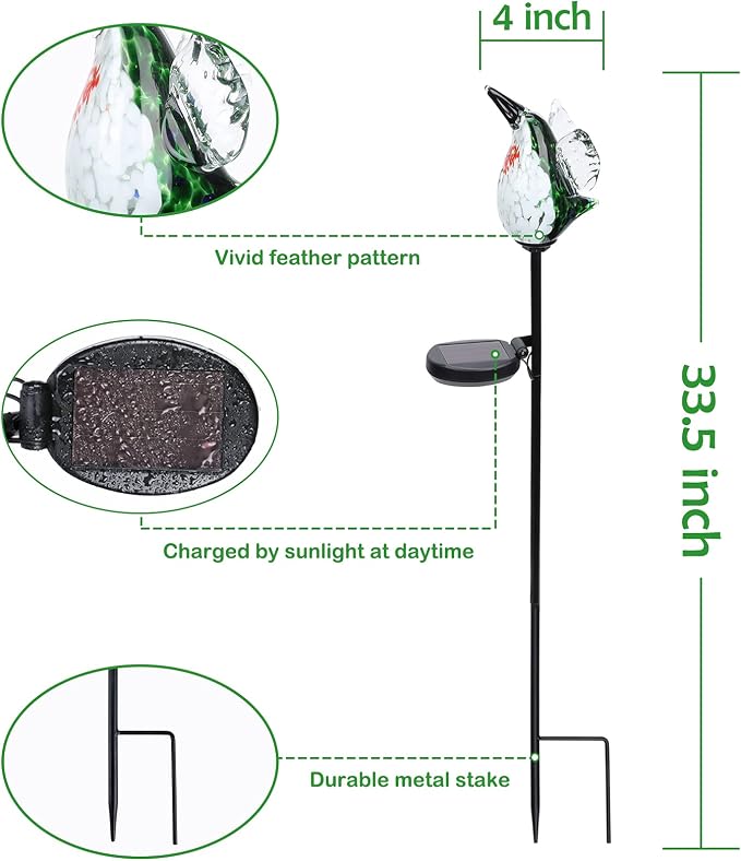 Afirst Decorative Solar Lights Outdoor Solar Hummingbird Stake Lights Hand - Image 2