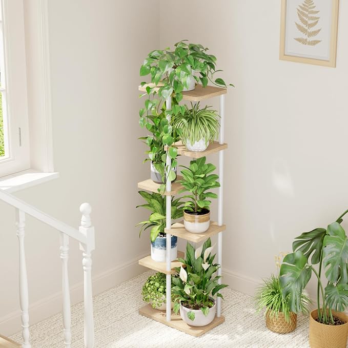 Bamworld Tall Plant Stand Indoor 6 Tier Plant Shelf - Image 6