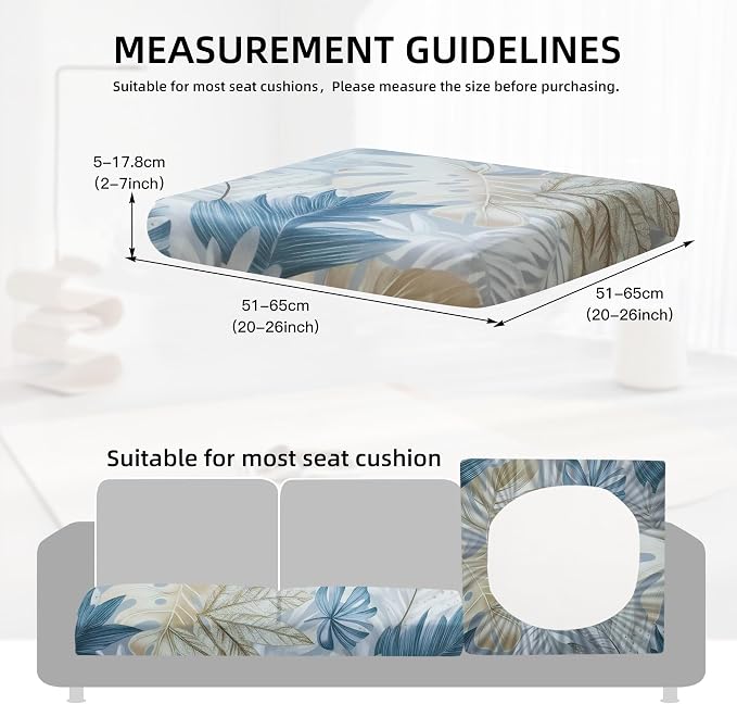 8Pcs Outdoor Cushion Covers, Patio Cushion Covers, Stretch Elastic Slipcovers - Image 3
