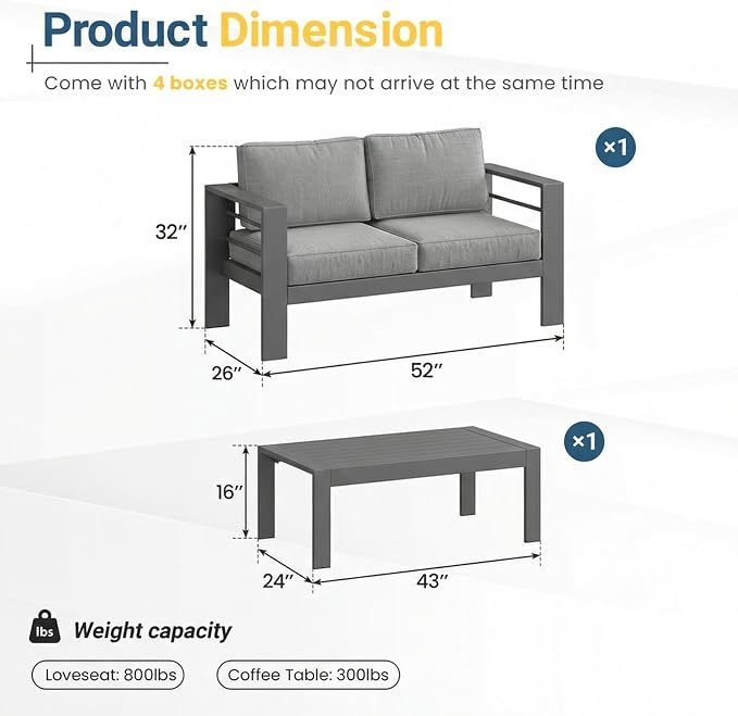 Solaste Aluminum Patio Furniture Set - Image 2
