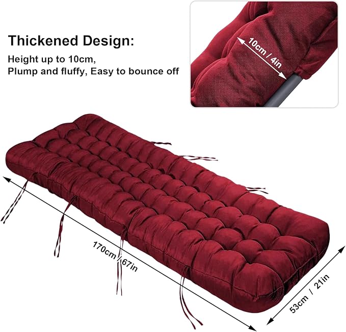 ERWUDEling Patio Lounge Chair Cushion, Waterproof Lounge Chair Cushion - Image 2
