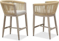 PURPLE LEAF Counter Height Bar Stools Set of 2 Rattan Bar Stools by PURPLELEAF