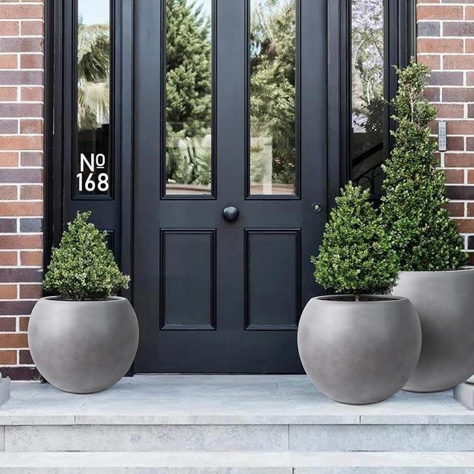 13.5 H x 17" Dia Round Fiberstone Planter - Image 9