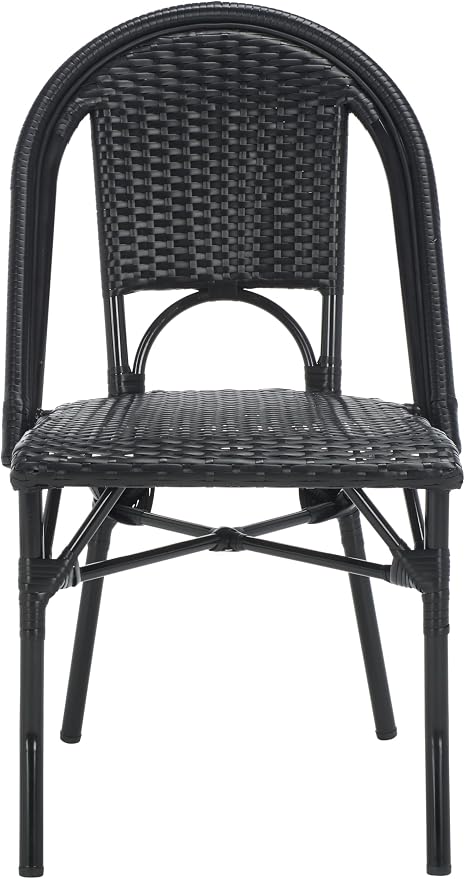 SAFAVIEH Outdoor Collection Torino Black Parisian Bistro Chair Set of 2 - Image 7