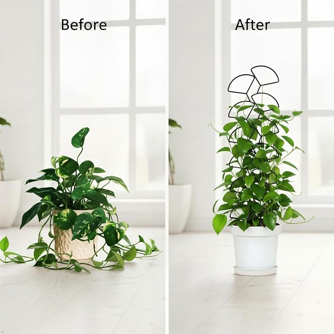 Plant Trellis for Climbing Plants Indoor Outdoor, Trlzey 3 Pack Stackable Metal - Image 3