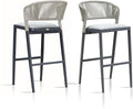 PURPLE LEAF Bar Stool Set of 2 Outdoor Bar Chairs Aluminum Bar Height Stools by PURPLELEAF