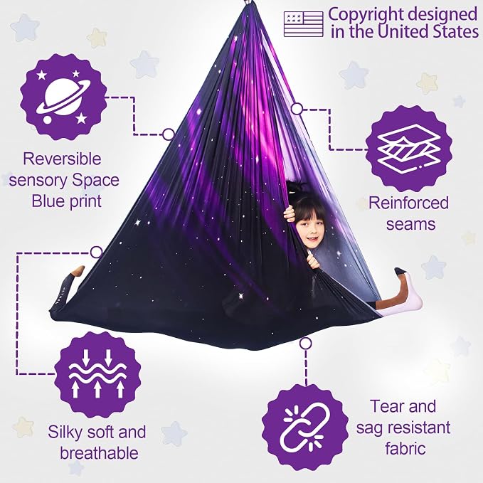 Sensory Swing for Kids Indoor and Outdoor Therapy Cuddle Swing Snuggle Hammock - Image 3