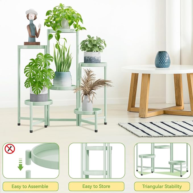 iDavosic.ly Plant Stand Indoor Outdoor, 6 Tier Corner Metal Flower Display - Image 4