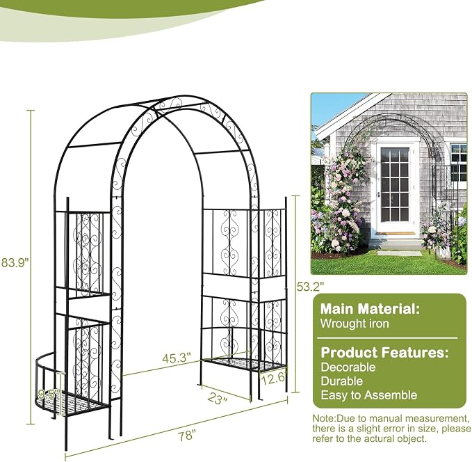 Outvita 7FT Garden Arch Arbor - Image 7
