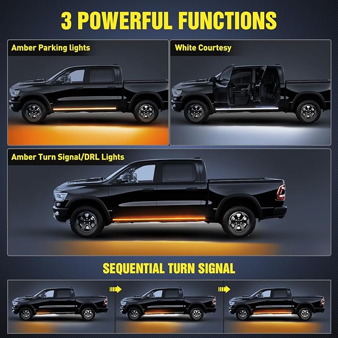 Nilight Truck LED Running Board Lights 2PCS 70 Inch LED Side Maker Light - Image 3