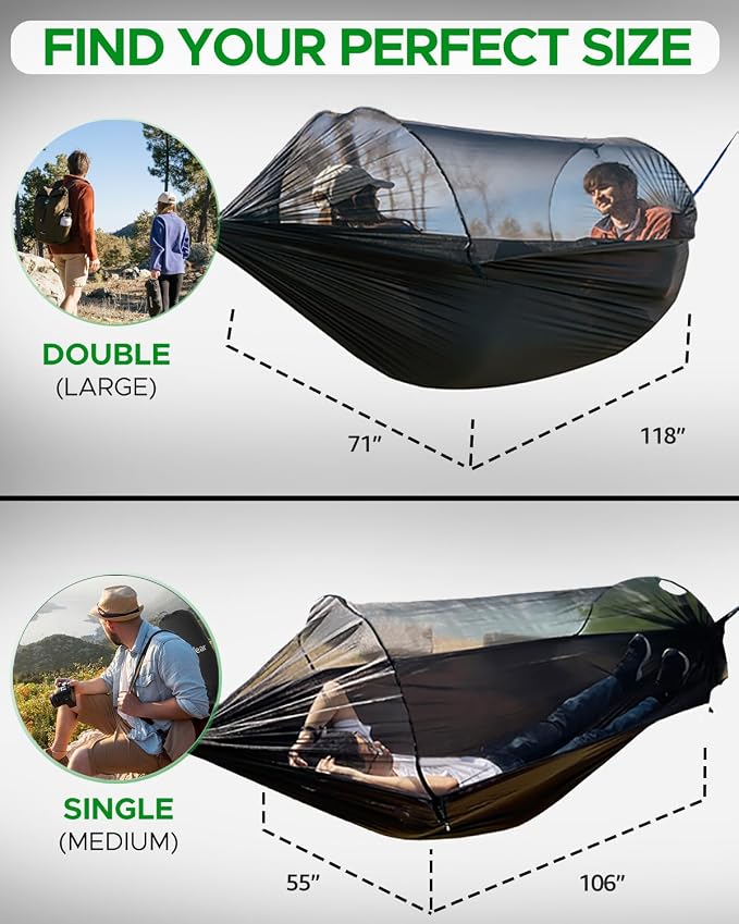 Sunyear Camping Hammock with Net - Image 4