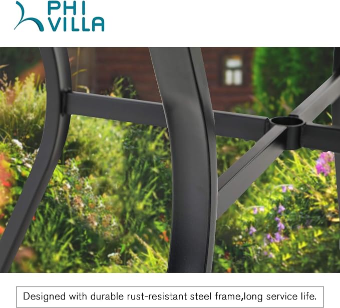 PHI VILLA 44 Inch Large Metal Round Table - Image 7