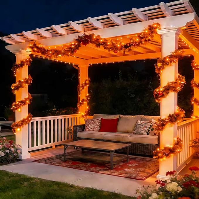 QITONG 4 Pack Solar Fairy Lights, Each 33ft 100 LED Orange Christmas String - Image 7