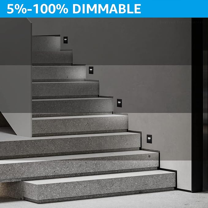 LEONLITE 5CCT 120V LED Step Lights, 3.5W 150LM 5%-100% Dimmable Indoor Outdoor - Image 3